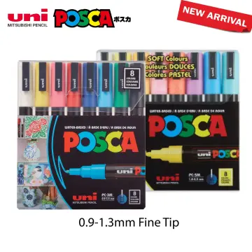 Japan Uni POSCA Set of 16 Acrylic Paint Pens, PC-1M 3M 5M 16C