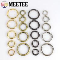 【CW】 Meetee 10/50Pcs 16/20/25/32/38/50mm Metal O Openable Keyring Chain Clasp Leather