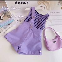 CUI YI SHOP Overalls Set 2023 New Fashionable Childrens Street Short Sleeve Two-piece