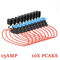 10Pcs 15A 12V Car Mini Blade Inline Fuse Holder Waterproof Dustproof Cover 18AWG for Car Truck Accessories