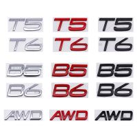 ตราสัญลักษณ์ AWD T6 T5 B5 B6สติ๊กเกอร์โลโก้เหล็กท้ายรถด้านหลังสำหรับวอลโว่ C30 XC40 XC60 XC90 S40 S60 S80 V50 V60ป้ายดัดแปลง V90