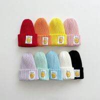 【YD】 2023 New Color Knitted Hats Smiling Face Stretch Woolen Hat Cotton Boys Baby