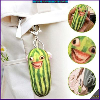 key pendant schoolbag pendant keychain2 Funny Talking Watermelon Strips Keychain Backpack Fruit Doll Plush Keyring Keychains