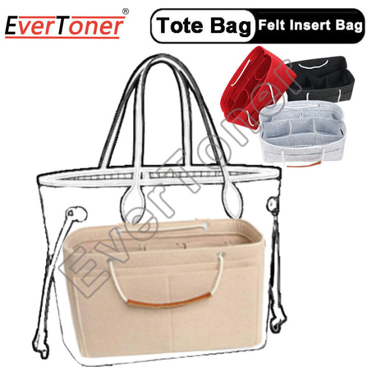 EverToner Felt Cloth Insert Bag Organizer for LV ONTHEGO Tote Speedy bag  Handbag Cosmetic Bag Makeup Organizer