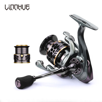 LINNHUE Fishing Reel JH1000-6000 4+1BB Shallow Deep 2 Spools Spinning Reel 5.2:1 High Speed 8kg Max Drag Saltwater Reel Fishing