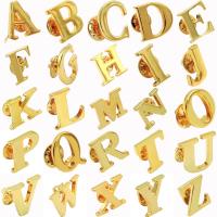【DT】hot！ Fashion A-Z Alphabet Brooch Men Badges Gold Color Initial Lapel Metal Pins Mens Accessories Jewelry