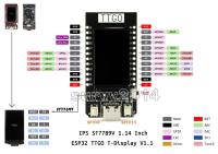 【No-profit】 PIN UP T-Display บอร์ดพัฒนาโมดูลบลูทูธและ WiFi ESP32,สำหรับบอร์ดควบคุม Arduino 1.14 LCD