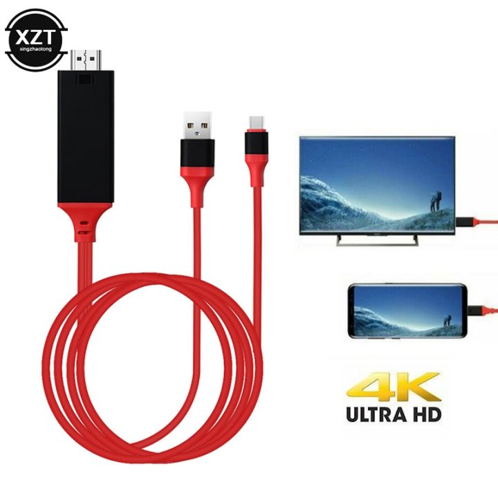 usb-3-1-tipe-c-ke-adaptor-kabel-yang-kompatibel-dengan-hdmi-1080p-720p-ultra-hd-4k-hdtv-video-untuk-samsung-s9-8-huawei-tv-proyektor-konverter