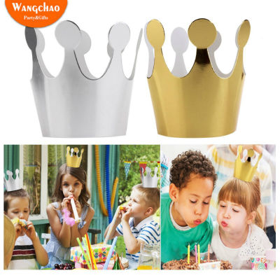 10pcslot Hot Gold Happy Birthday Party Hat Childrens Crown Photo Props Baby Shower Girls Boys Gifts and Favors Party Supplies