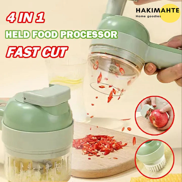 Multifunctional Handheld Electric Vegetable Slicer 4 In 1 Fruit Carrot  Potato Chopper Cutting Machine USB Charging Potato Masher 