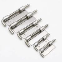 【LZ】▬✁  304 Stainless Steel Loaded Hinge Bisagras Security Spring Bolt Barrel Latch for Industrial Welding Distribution Cabinet Hardware