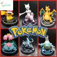 XSUIMI 6ชิ้น/เซ็ต Venusaur Mewtwo Charizard X Squirtle Pikachu หุ่นจำลองโปเกมอนของเล่นแอ็คชั่นตุ๊กตา