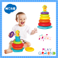 Huile Toy (Hola) แบรนด์แท้ เรียงห่วงเป็ด Stack Rainbow Duck with Music and Light ห่วงเรียงน้องเป็ด เหมาะสำหรับเด็กอายุ 1 ปีขึ้นไป