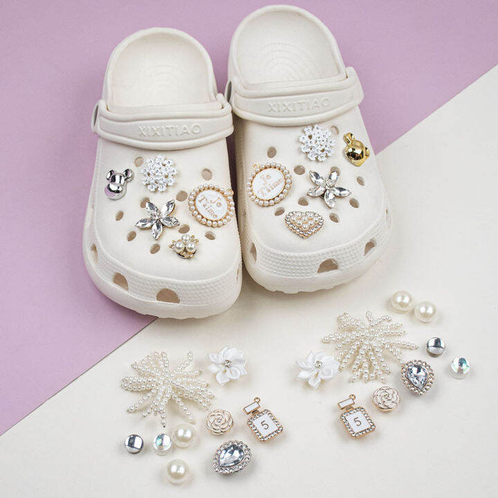 Pearl Shoes Chain Jibbitz Crocs Charms Hole Shoe Flower Accessories DIY