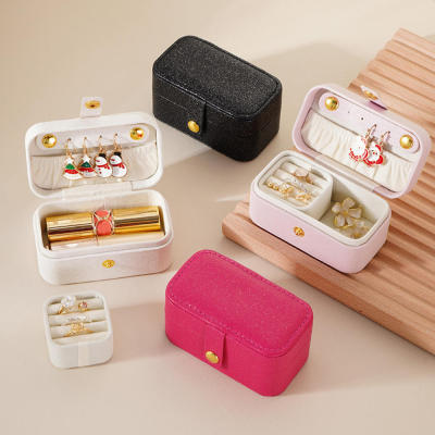 Jewelry Organizer PU Leather Earrings Case Flip Cover Jewelry Boxe Portable Jewelry Case Mini Jewelry Boxes