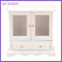 QUANSEN 1pcs มินิตุ๊กตาแสดงตู้ตุ๊กตาบ้านตู้เฟอร์นิเจอร์ตกแต่ง