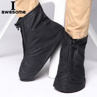 Rain Shoes Covers Waterproof Reusable Rain Boots Covers Unisex Anti-skid Elastic Zipper Thicker Overshoes Shoes Accessories 2023 Rain Boots