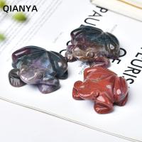 Natural Crystal Gemstones Mineral Ocean Jasper Carved Animal Frog Statue Crafts Home Decoration Healing Reiki Holiday Gift