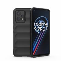 สำหรับ OPPO Realme 9 Pro + Magic Shield TPU + เคสโทรศัพท์สักหลาด (สีดำ)