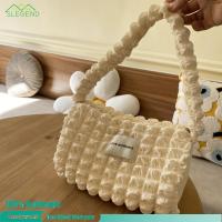 ?Arrive in 3 days?กระเป๋าหิ้ว กระเป๋าแฟชั่น Bubble Flower Tote Bags Lady Solid Color Pleated Cloud Shopping กระเป๋าถือ