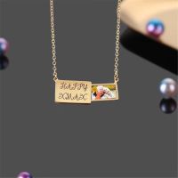 ♠✵☽  Personalized Text   Pull-out Pendants Necklace Engraved Gifts