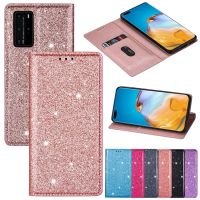 [Phone case]กระเป๋าสตางค์ Bling Glitter หนังสำหรับ Huawei P40 P30 P20 P สมาร์ท2019 Mate 20 10 Pro Y7 Y6 2019 Honor 10i 10 20 Lite 20i