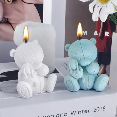 3D Animal Doll Soap Mold Bear Silicone Candle Mold 3D Animal Doll Soap Mold DIY Resin Plaster Mould Chocolate Ice Making Set Home Decor Candle Mold Valentines Day Gifts Mold Silicone Candle Mold For Bears Animal Doll Soap Resin Plaster Mold Chocolate Ice