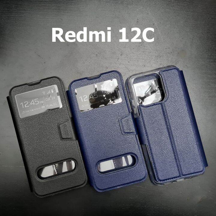 เคส-redmi-12-4g-12-5g-12c-a2-เคสฝาพับ-เรดมี-โชว์เบอร์-ตั้งได้