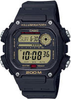 Casio 10 Year Battery Quartz Watch with Resin Strap, Black, 27.2 (Model: DW-291H-9AVCF)