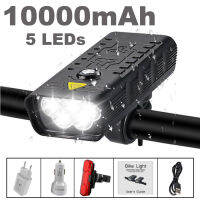 10000mAh Bike Light Set USB Rechargeable 3000 Lumens Bike Headlight 5T6 LED Super Bright MTB Road Flashlight Bicycle Accessories