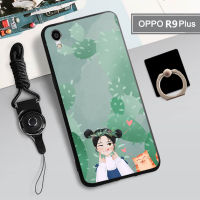 เคส TPU แบบนิ่มสำหรับ OPPO R9 PLUS เคสโทรศัพท์คลุมทั้งหมดสายรัดและฝามีที่ถือวงแหวนโทรศัพท์กันรอยขีดข่วนแบบแฟชั่น