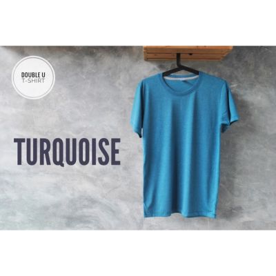 DSL001 เสื้อผู้ชายเท่ๆ เสื้อผู้ชายวัยรุ่น เสื้อยืดสีพื้น Turquoise ( ท็อปสีฟ้าน้ำทะเล ) ***เสื้อยืดซักไม่ต้องรีด*** เสื้อยืดผู้ชาย เสื้อยืดราคาถูก