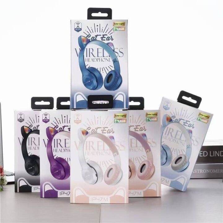 foldable-led-rgb-light-p47m-cat-ear-wireless-bluetooth-headphone-with-microphone-hifi-stereo-bluetooth-earphone-bluetoot