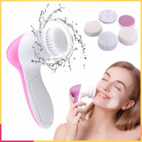 เครื่องขัดหน้า Electric Facial Cleansing Massage Cleaner พร้อมห้าหัว เครื่องนวดหน้า เครื่องขัดหน้าไฟฟ้า เครื่องล้างหน้า