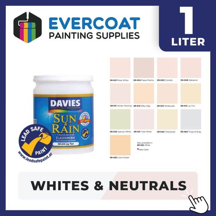 Davies Paints Sun Rain 1Liter (White Neutrals) Lazada PH