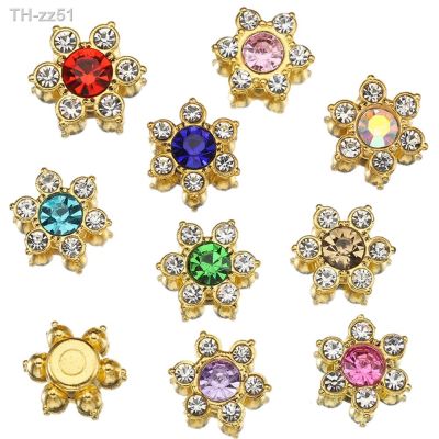 ﹊❣ 50pcs/lot 13mm Flower Crystal Rhinestone Cabochons Flat Backing Patches for DIY Jewelry Making Hair Accessories Decor Materials