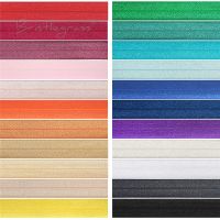 [NEW EXPRESS] BRISTLEGRASS 5 Yard 1 quot; 25mm Solid Shiny Fold Over Elastics FOE Spandex Satin Bands Tape Hair Tie Headband Tutu Dress Sewing Trim