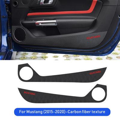 Leather Carbon Texture for Ford Mustang 2015 2016 2017 2018 2019  Accessories Car Door Anti-kick Pad Protection Film Sticker
