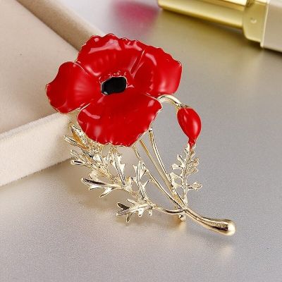 Creative Carnation Brooch Classic Little Red Flower Brooch Elegant Bouquet Brooch Wedding Party Badge Jewelry Birthday Gift