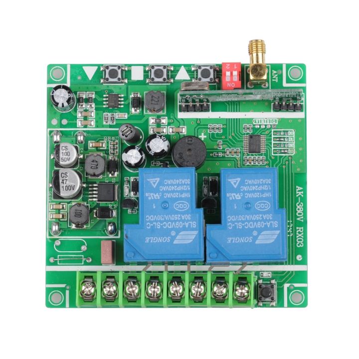 12v-24v-48v-30a-relay-2ch-wireless-remote-control-switch-433mhz-wireless-receiver-transmitter-for-led-motor-waterpump-industrial
