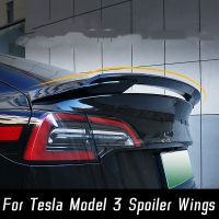 For 2017 18 19 20 21 22 23 Tesla Model 3 Car Black Carbon Rear Trunk Lid Lip Body Kit Spoiler Wings Tuning Exterior Accessories