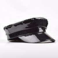 สุภาพสตรี Bright Shiny PU หนัง Beret ทหารหมวกกะลาสี British R Pure Flat Top แฟชั่นแปดเหลี่ยม Newsboy Hat