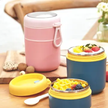 Stainless Steel Lunch Box Drinking Cup with Spoon Food Thermal Jar  Insulated Soup Thermos Containers Thermische Lunchbox