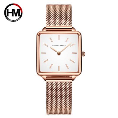 Japan Movement Drop Shipping Women Rose Gold Simple Fashion Casual Brand Wristwatch Luxury Lady Square Watches Relogio Feminino