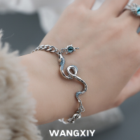 WANGXIY สร้อยข้อมือมุกรูปงูเทรนด์แฟชั่นใหม่เครื่องประดับมือที่เป็นกลางเครื่องประดับชั้นดีสวมใส่ทุกวัน