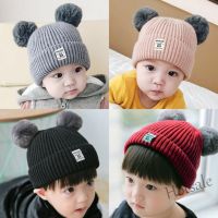 【hot sale】☇□﹍ C05 Kids Girl Boy Hat Toddler Knitted Ball Hats Baby Casual Cap Children Winter Warm Headwear Caps