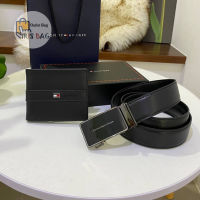 กระเป๋าสตางค์ เข็มขัด ผู้ชาย Tommy Leather Belt &amp; Wallet Set ทอมมี่ 003