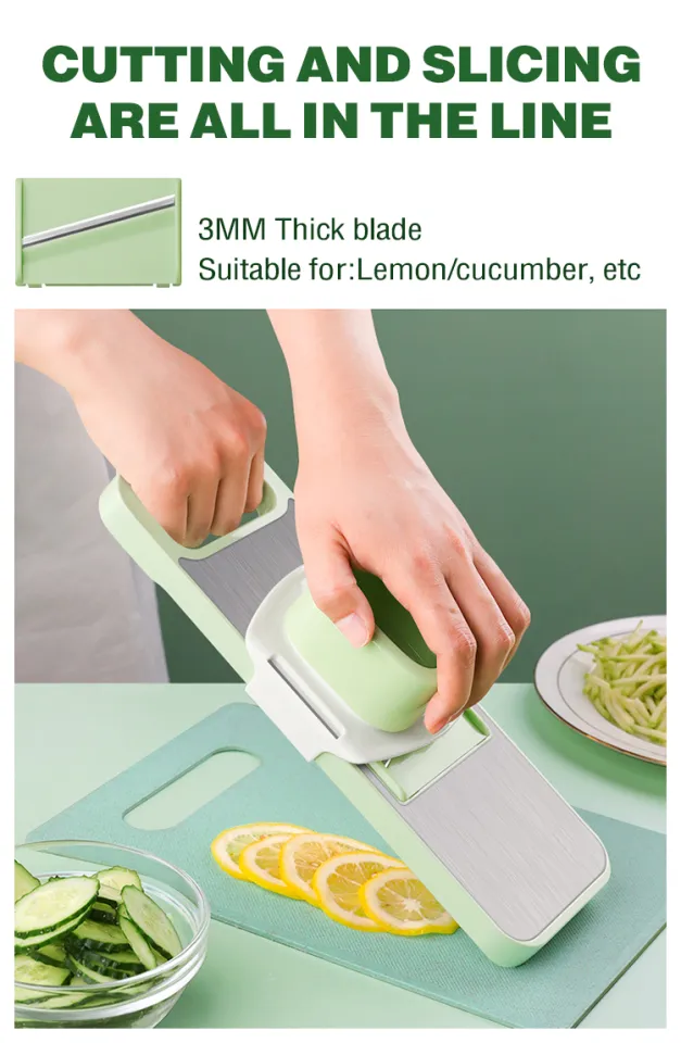Kitchen 5 In 1 Stainless Steel Safe Multifunctional Manual Vegetable Slicer  Cutter Potato Shredders Garlic Carrot Grater Chopper