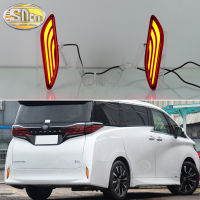 SNCN 2ชิ้นโคมไฟ LED Bemper Belakang รถสำหรับโตโยต้า Alphard 2024ตัวสะท้อนสัญญาณเลี้ยวเบรคไฟตัดหมอกไฟท้าย