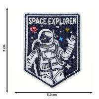 JPatch - (Space Explorer) นักบินอวกาศ องค์การนาซ่า (NASA) สำรวจดวงจันทร์  อวกาศ ดวงดาว โลก จักรวาล กาแล็กซี่ หลากสี ตัวรีดติดเสื้อ อาร์มรีด อาร์มปัก มีกาวในตัว การ์ตูนสุดน่ารัก งาน DIY Embroidered Iron/Sew on Patches